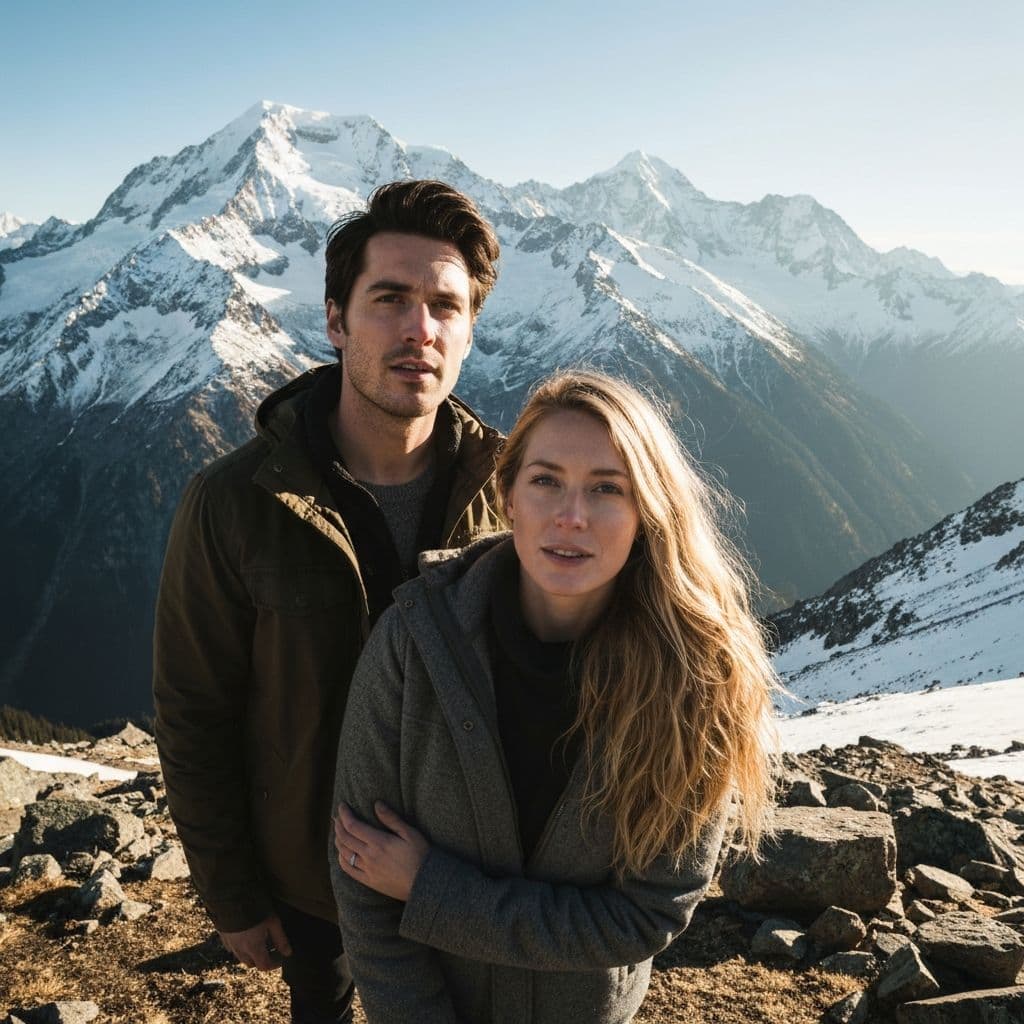 Couple in mountains